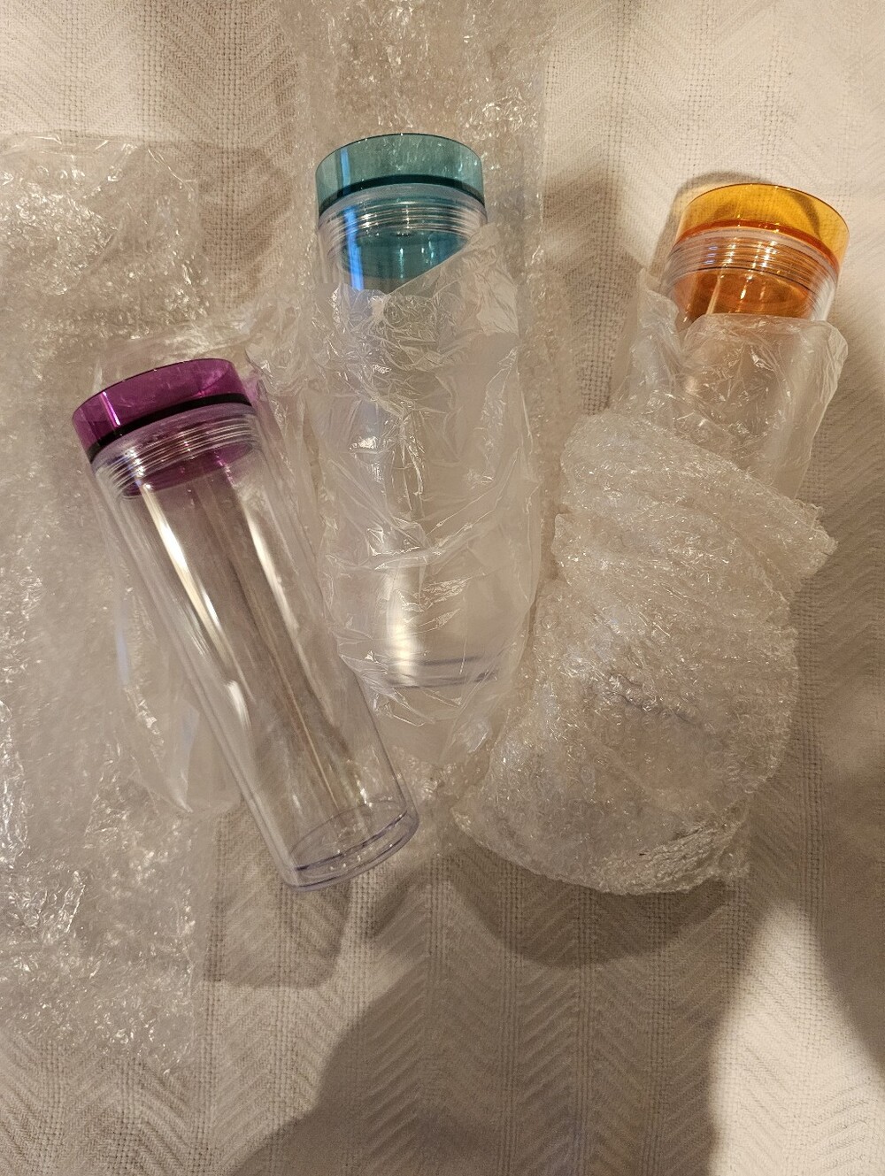 3-Pack Colorful Clear Tumbler Set
